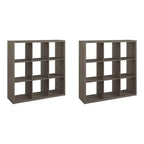 ClosetMaid 459000 Heavy Duty Decorative Bookcase Open Back 9-Cube Storage Organizer, Graphite Gray (2 Pack)