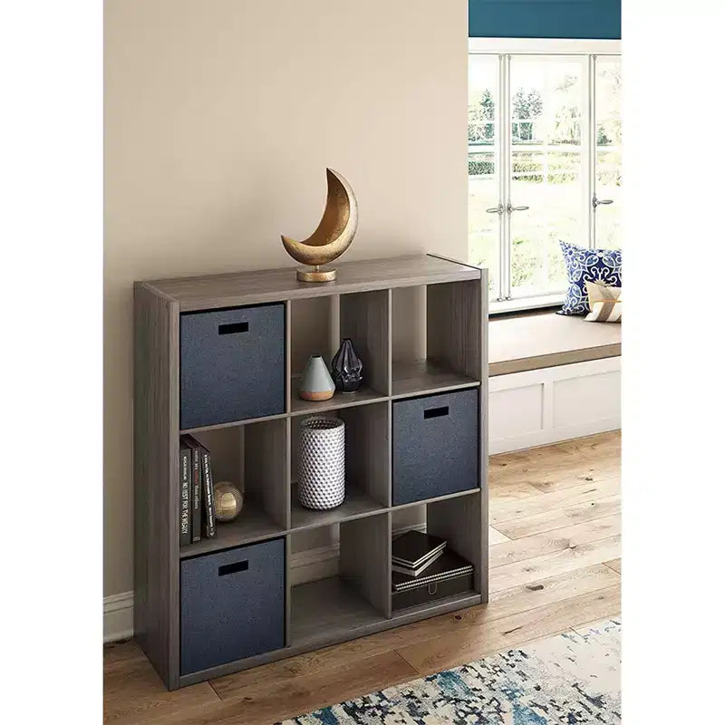 Bibliothèque décorative robuste ClosetMaid 459000 avec dos ouvert et 9 cubes de rangement, gris graphite (Paquet de 2)