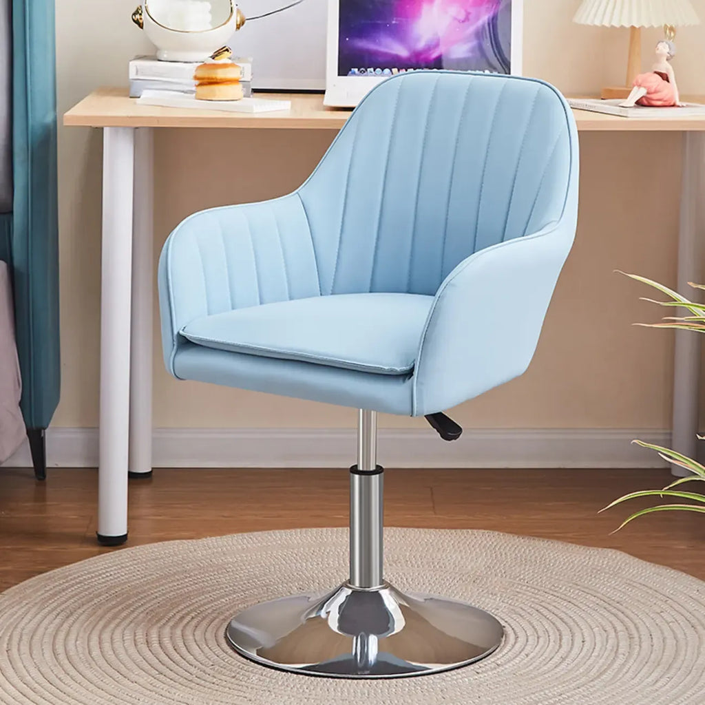 Chaise de bureau pivotante en cuir gris élégant