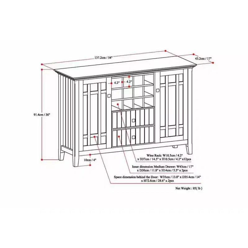 Bahut Freemont avec porte-bouteilles - WyndenHall