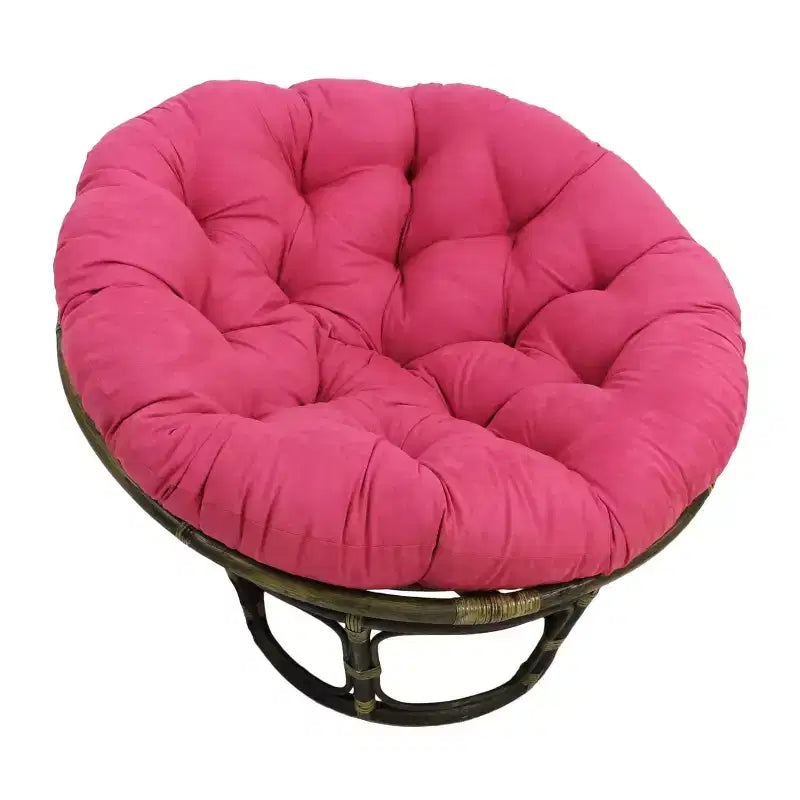 Fauteuil Papasan 42 po en rotin avec coussin en microsuède - International Caravan