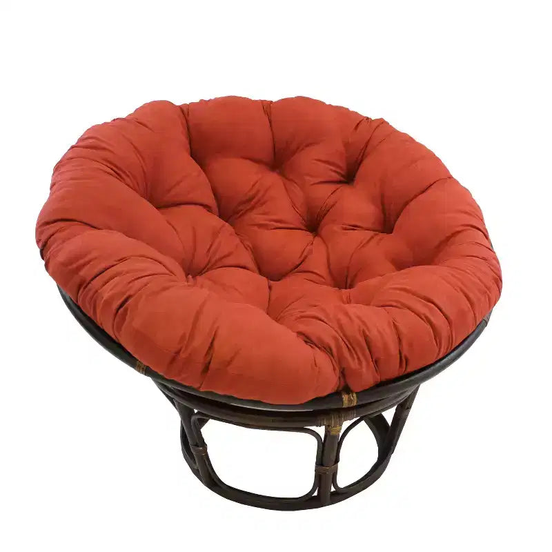 Fauteuil Papasan 42 po en rotin avec coussin en microsuède - International Caravan