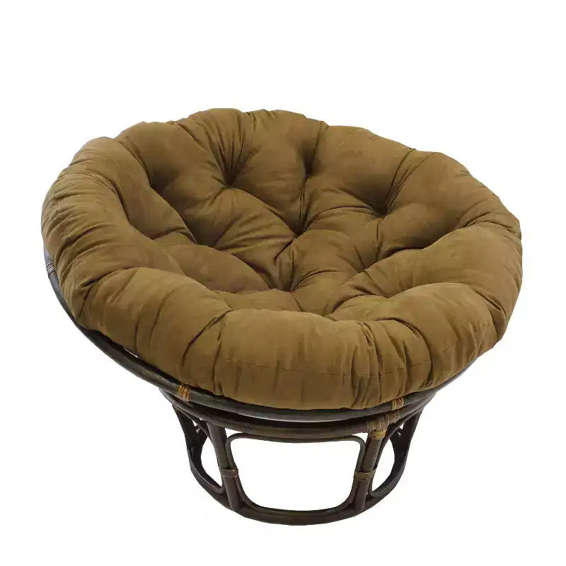 Fauteuil Papasan 42 po en rotin avec coussin en microsuède - International Caravan