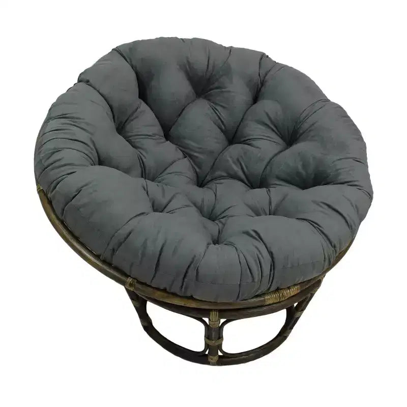 Fauteuil Papasan 42 po en rotin avec coussin en microsuède - International Caravan