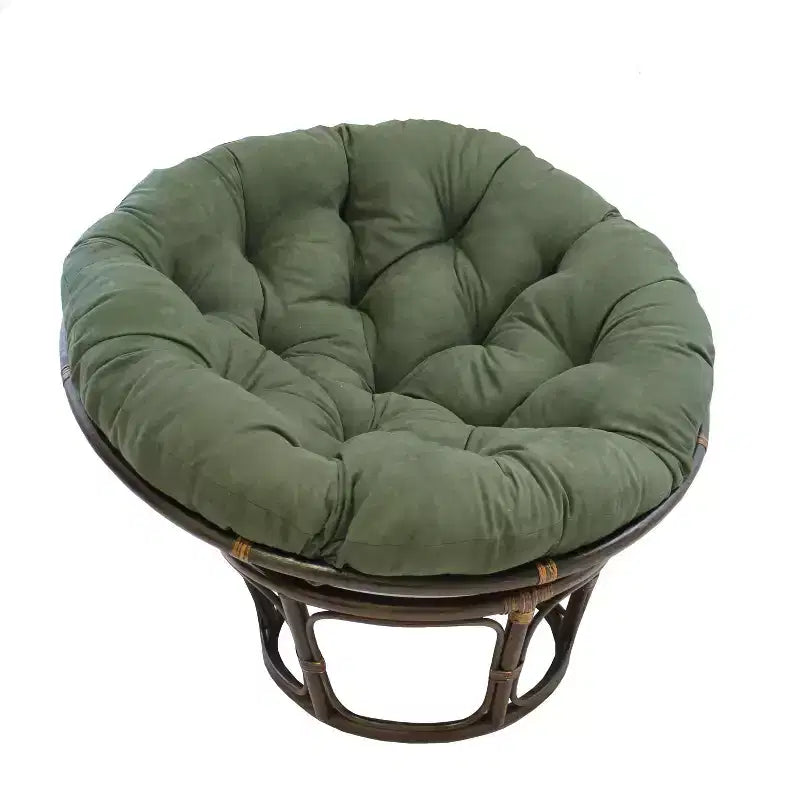 Fauteuil Papasan 42 po en rotin avec coussin en microsuède - International Caravan