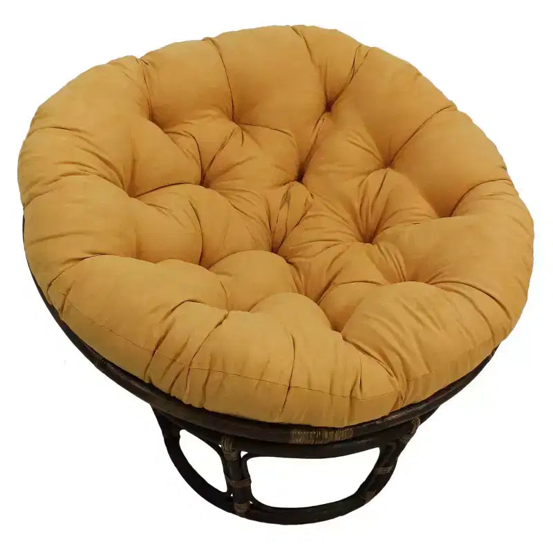 Fauteuil Papasan 42 po en rotin avec coussin en microsuède - International Caravan