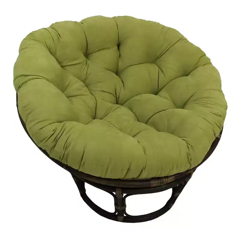 Fauteuil Papasan 42 po en rotin avec coussin en microsuède - International Caravan
