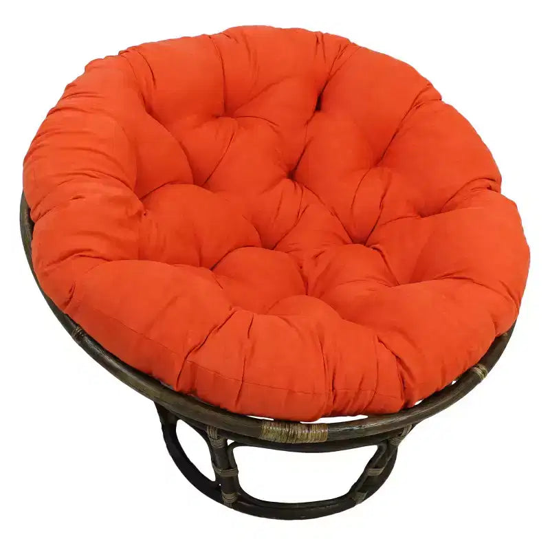 Fauteuil Papasan 42 po en rotin avec coussin en microsuède - International Caravan