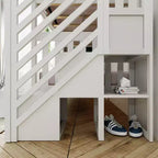 Lit superposé avec escalier et tiroirs de rangement Max & Lily (deux places)