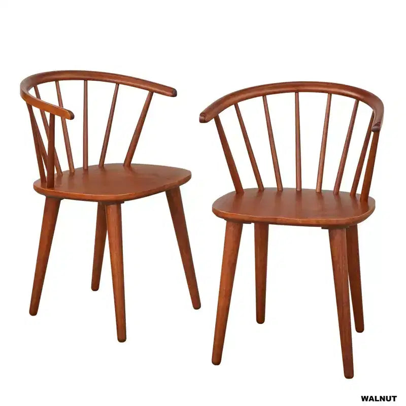Lot de 2 chaises de salle à manger en bois massif à dossier incurvé Florence Buylateral