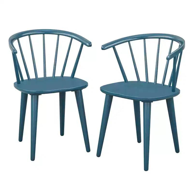 Lot de 2 chaises de salle à manger en bois massif à dossier incurvé Florence Buylateral