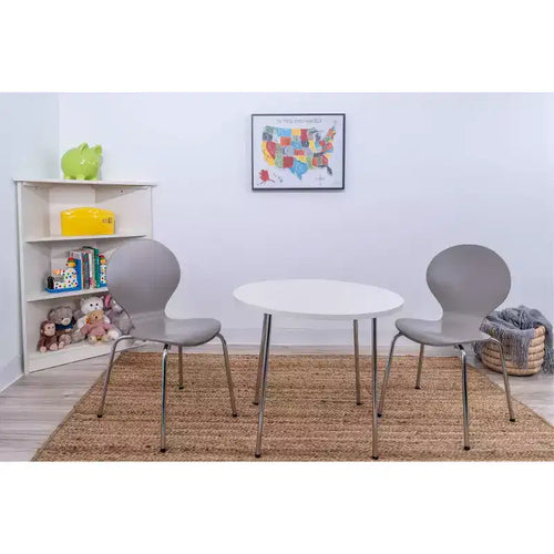 Ensemble table et 2 chaises pour enfants avec pieds chromés - Gift Mark