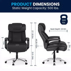 Fauteuil de bureau ergonomique pivotant en LeatherSoft, série HERCULES, de Flash Furniture, pour personnes de grande taille, capacité de 227 kg, avec appuie-tête réglable en hauteur