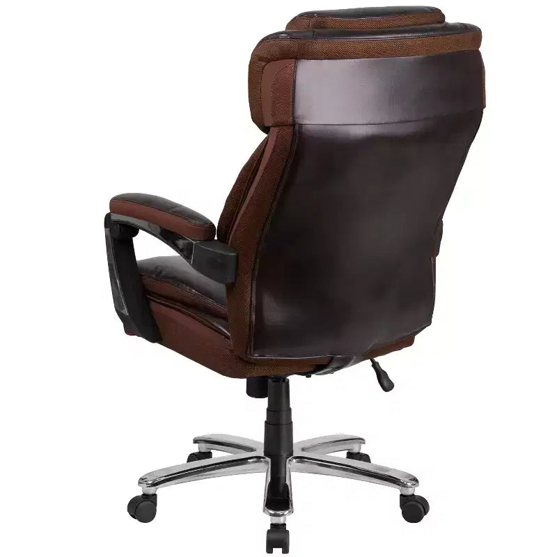Fauteuil de bureau ergonomique pivotant en LeatherSoft, série HERCULES, de Flash Furniture, pour personnes de grande taille, capacité de 227 kg, avec appuie-tête réglable en hauteur