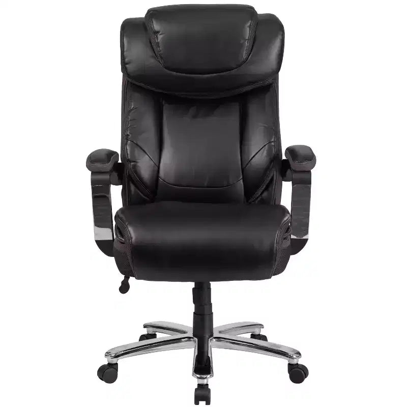 Fauteuil de bureau ergonomique pivotant en LeatherSoft, série HERCULES, de Flash Furniture, pour personnes de grande taille, capacité de 227 kg, avec appuie-tête réglable en hauteur