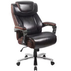 Fauteuil de bureau ergonomique pivotant en LeatherSoft, série HERCULES, de Flash Furniture, pour personnes de grande taille, capacité de 227 kg, avec appuie-tête réglable en hauteur