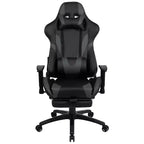 Chaise de jeu Flash Furniture X30 Chaise de bureau ergonomique de course avec dossier entièrement inclinable et repose-pieds coulissant en cuir souple rouge
