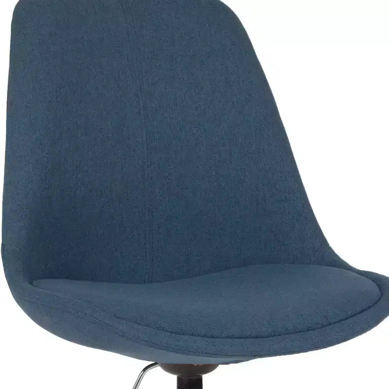 Chaise de bureau pivotante ergonomique en tissu à dossier mi-hauteur avec vérin pneumatique et piètement chromé Flash Furniture Aurora