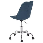 Chaise de bureau pivotante ergonomique en tissu à dossier mi-hauteur avec vérin pneumatique et piètement chromé Flash Furniture Aurora