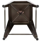 Tabouret de bar d'intérieur en métal de 76 cm de hauteur avec assise en bois, de la marque Flash Furniture - Lot de 4 empilables