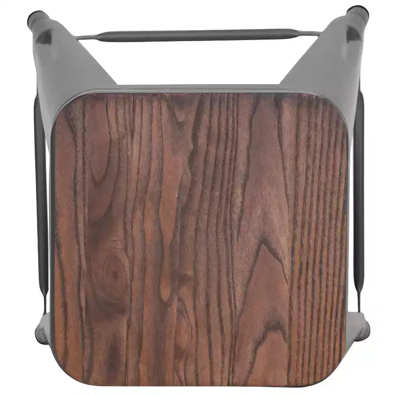 Tabouret de bar d'intérieur en métal de 76 cm de hauteur avec assise en bois, de la marque Flash Furniture - Lot de 4 empilables