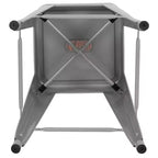 Tabouret de bar d'intérieur en métal de 76 cm de hauteur avec assise en bois, de la marque Flash Furniture - Lot de 4 empilables