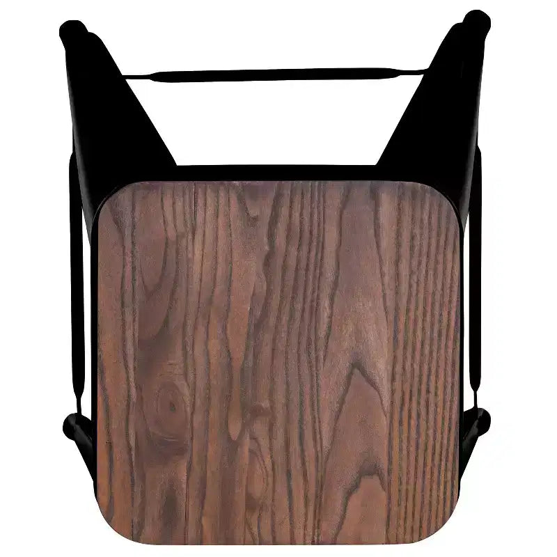 Tabouret de bar d'intérieur en métal de 76 cm de hauteur avec assise en bois, de la marque Flash Furniture - Lot de 4 empilables