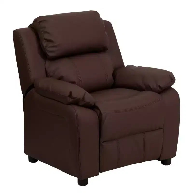 Fauteuil inclinable contemporain Flash Furniture de luxe rembourré pour enfants avec accoudoirs de rangement