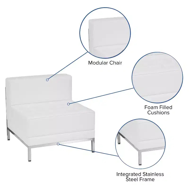 Chaise centrale contemporaine en similicuir Flash Furniture HERCULES Imagination Series
