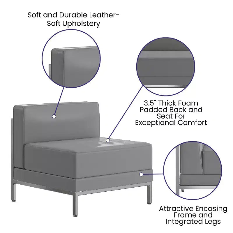 Chaise centrale contemporaine en similicuir Flash Furniture HERCULES Imagination Series