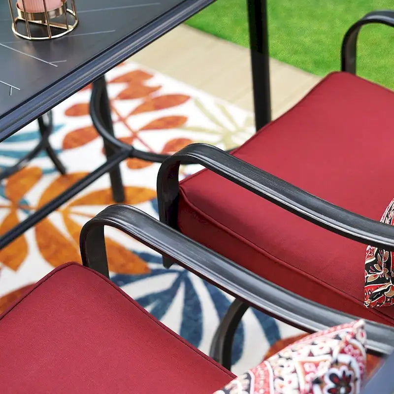Ensemble de 4 chaises de bar de patio pivotantes en métal avec coussins pour l'extérieur