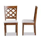Lot de 2 chaises de salle à manger Ramiro en tissu et bois – Baxton Studio