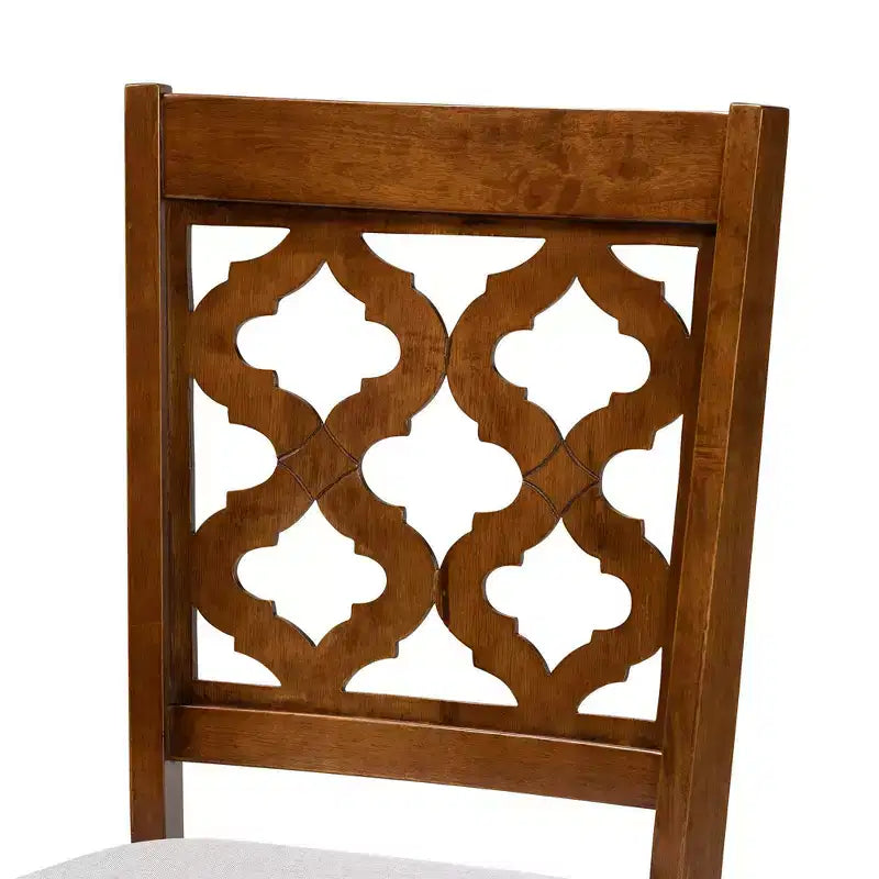 Lot de 2 chaises de salle à manger Ramiro en tissu et bois – Baxton Studio
