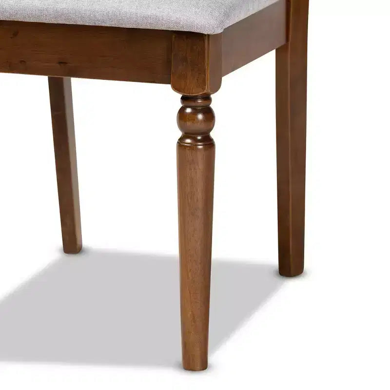 Lot de 2 chaises de salle à manger Ramiro en tissu et bois – Baxton Studio