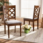 Lot de 2 chaises de salle à manger Ramiro en tissu et bois – Baxton Studio