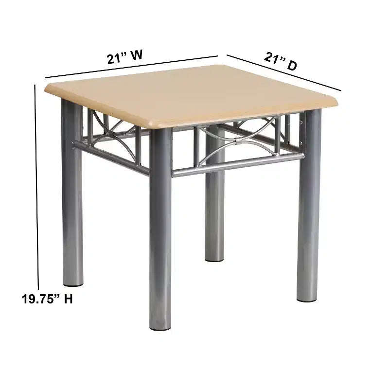 Table d'appoint Emma et Oliver avec plateau laminé et piètement en acier