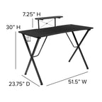 Ensemble bureau de jeu et chaise Emma et Oliver avec porte-gobelet, support pour casque et support pour écran