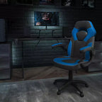 Ensemble bureau de jeu et chaise Emma et Oliver avec porte-gobelet, support pour casque et support pour écran