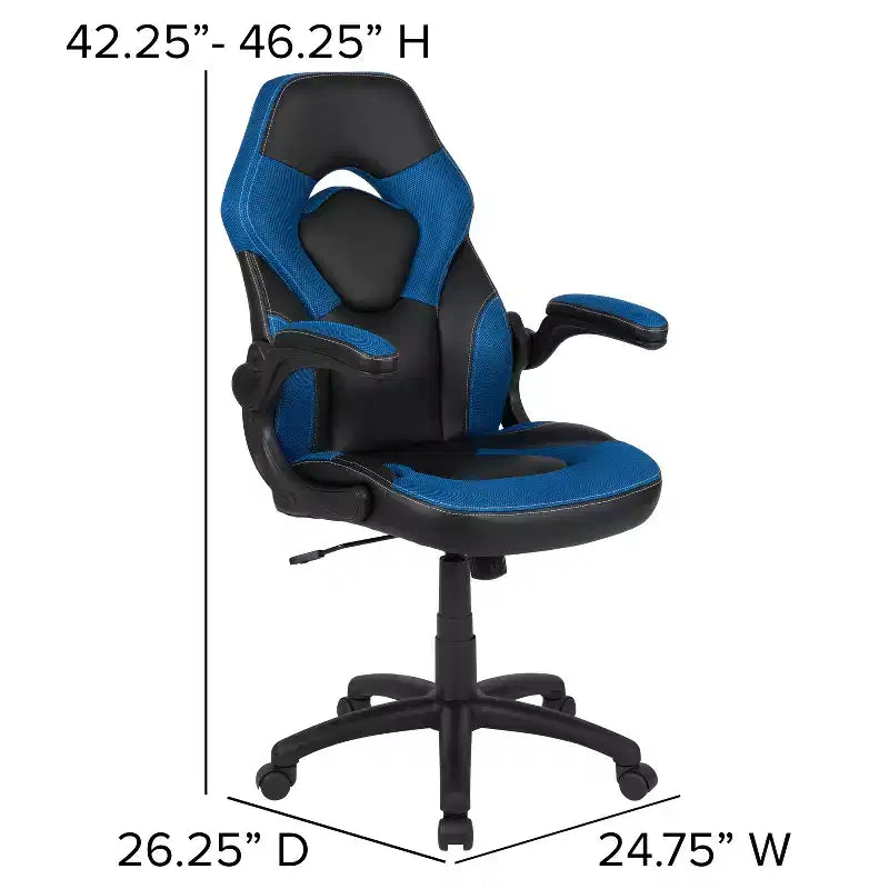 Ensemble bureau de jeu et chaise Emma et Oliver avec porte-gobelet, support pour casque et support pour écran