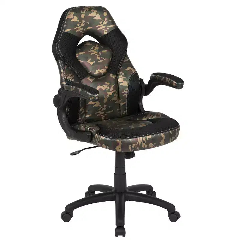 Ensemble bureau de jeu et chaise Emma et Oliver avec porte-gobelet, support pour casque et support pour écran