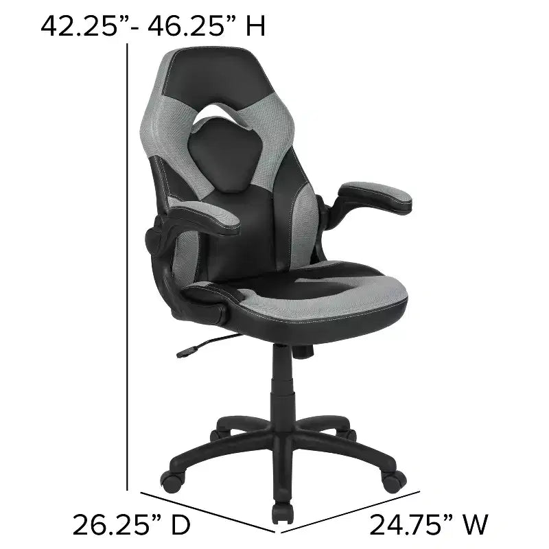 Ensemble bureau de jeu et chaise Emma et Oliver avec porte-gobelet, support pour casque et support pour écran