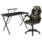 Ensemble bureau de jeu et chaise Emma et Oliver avec porte-gobelet, support pour casque et support pour écran