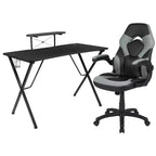 Ensemble bureau de jeu et chaise Emma et Oliver avec porte-gobelet, support pour casque et support pour écran