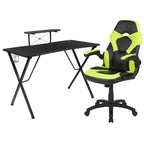 Ensemble bureau de jeu et chaise Emma et Oliver avec porte-gobelet, support pour casque et support pour écran