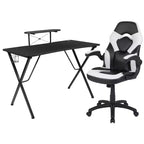 Ensemble bureau de jeu et chaise Emma et Oliver avec porte-gobelet, support pour casque et support pour écran