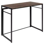 Emma and Oliver 40 Rustic Home Office Folding Computer Desk - Laptop Desk