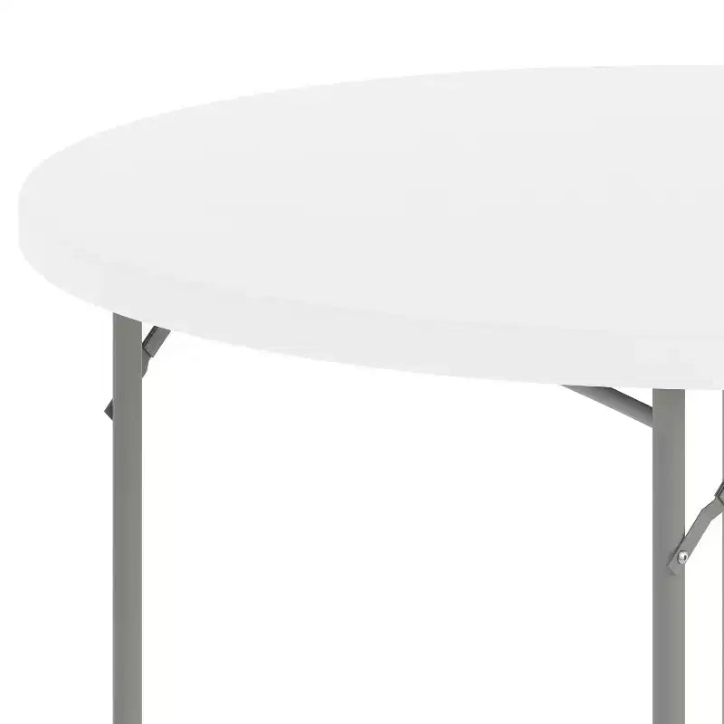 Table pliante ronde en plastique blanc granit de 1,2 mètre Emma et Oliver - Table pliante de banquet/événement