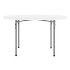 Table pliante ronde en plastique blanc granit de 1,2 mètre Emma et Oliver - Table pliante de banquet/événement