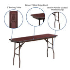 Table de formation/séminaire pliante Emma et Oliver de 1,5 m en mélamine stratifiée acajou - Table d'événement