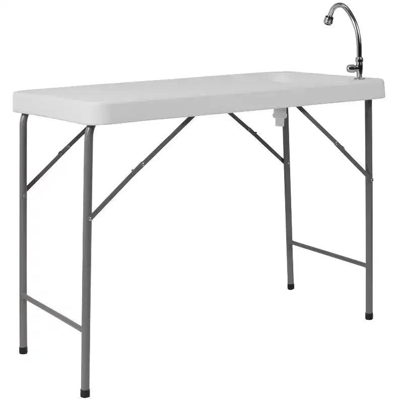 Emma et Oliver Table de nettoyage de poisson portable de 1,2 m / Table de camping et évier d'extérieur